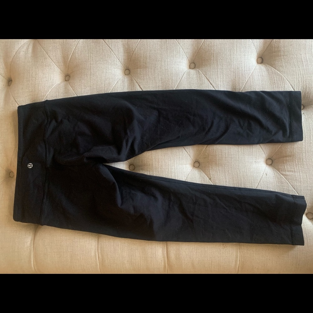 Lululemon Crop Leggings, Black, Size 4